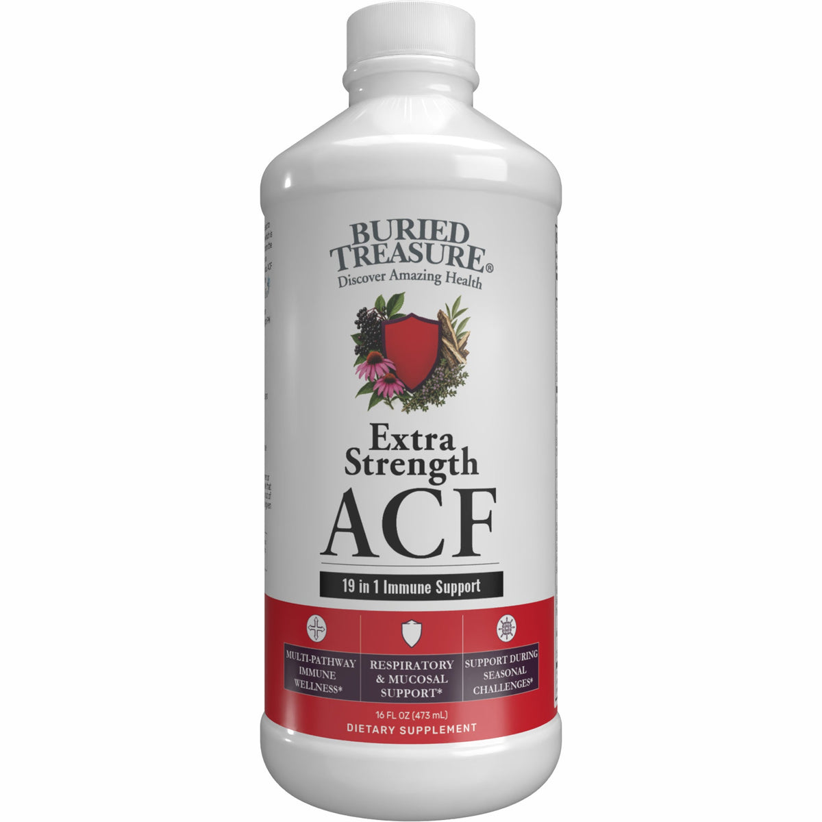 Buried Treasure Liquid Nutrients® ACF Extra Strength – Liquid Immune Support with Vitamin C, Zinc & Botanical Extracts