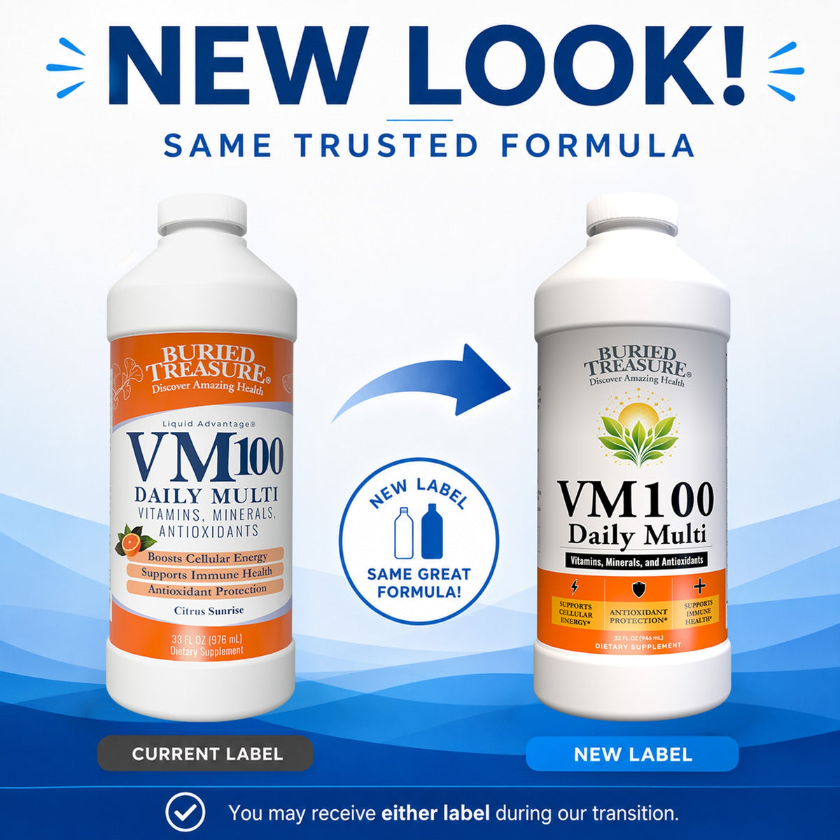 VM100 Liquid Multivitamin and Multimineral Daily Supplement - 100+ Nutrients with Vitamins, Minerals, Antioxidants, and Superfoods - 32 oz