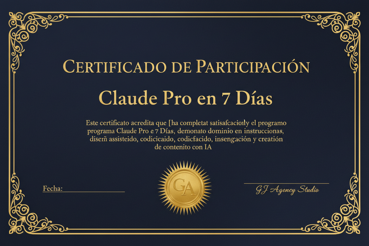 Certificado de Participación – Claude Pro en 7 Días